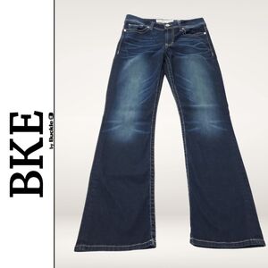 BKE Dakota Bootcut Dark Blue Jeans Women’s Y2K Embellished Denim Size 28L